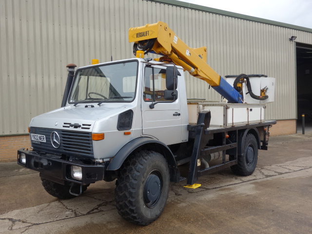 Mercedes Unimog U1550L Cherry Picker  - Govsales of mod surplus ex army trucks, ex army land rovers and other military vehicles for sale