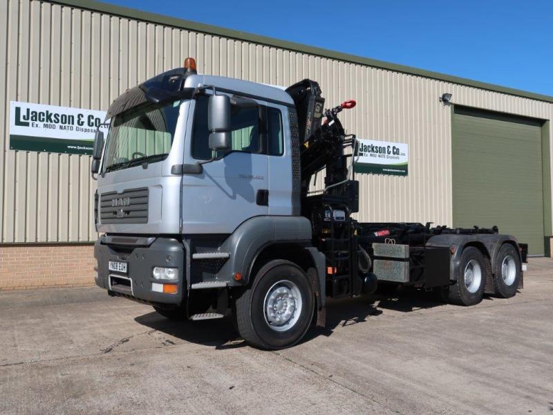 MAN TGA 26.400 6x4 Hook Loader With Crane  - Govsales of mod surplus ex army trucks, ex army land rovers and other military vehicles for sale